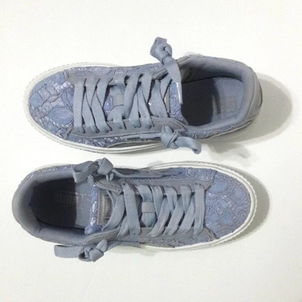Puma Basket Platform Fo Icelandic Blue Low Top Sneakers US 6.5 Trendy Streetwear